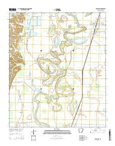 Portland Arkansas Current topographic map, 1:24000 scale, 7.5 X 7.5 Minute, Year 2014