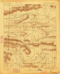 Poteau Mountain Arkansas Historical topographic map, 1:125000 scale, 30 X 30 Minute, Year 1890
