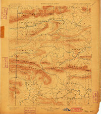 Poteau Mountain Arkansas Historical topographic map, 1:125000 scale, 30 X 30 Minute, Year 1899
