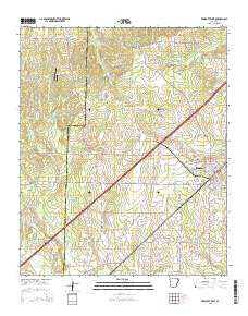 Prescott West Arkansas Current topographic map, 1:24000 scale, 7.5 X 7.5 Minute, Year 2014