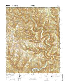 Prim Arkansas Current topographic map, 1:24000 scale, 7.5 X 7.5 Minute, Year 2014