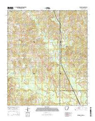Ravanna Arkansas Current topographic map, 1:24000 scale, 7.5 X 7.5 Minute, Year 2014