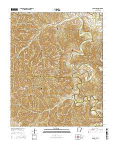 Rockhouse Arkansas Current topographic map, 1:24000 scale, 7.5 X 7.5 Minute, Year 2014
