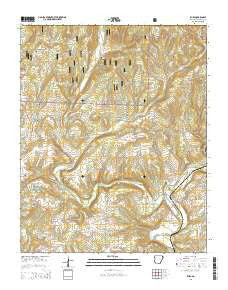 Rudy Arkansas Current topographic map, 1:24000 scale, 7.5 X 7.5 Minute, Year 2014