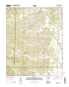 Strawberry Arkansas Current topographic map, 1:24000 scale, 7.5 X 7.5 Minute, Year 2014