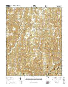 Strickler Arkansas Current topographic map, 1:24000 scale, 7.5 X 7.5 Minute, Year 2014