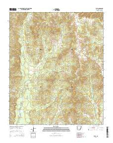 Tulip Arkansas Current topographic map, 1:24000 scale, 7.5 X 7.5 Minute, Year 2014