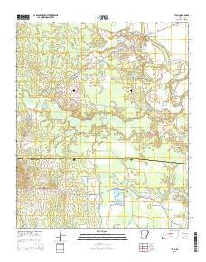 Tyro Arkansas Current topographic map, 1:24000 scale, 7.5 X 7.5 Minute, Year 2014