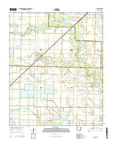 Ulm Arkansas Current topographic map, 1:24000 scale, 7.5 X 7.5 Minute, Year 2014