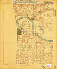Van Buren Arkansas Historical topographic map, 1:62500 scale, 15 X 15 Minute, Year 1887