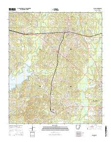 Waldo Arkansas Current topographic map, 1:24000 scale, 7.5 X 7.5 Minute, Year 2014