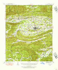 Waldron Arkansas Historical topographic map, 1:62500 scale, 15 X 15 Minute, Year 1939