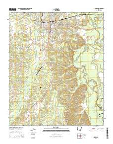 Warren Arkansas Current topographic map, 1:24000 scale, 7.5 X 7.5 Minute, Year 2014