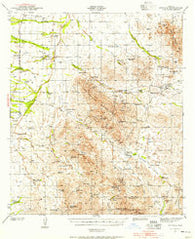 Arivaca Arizona Historical topographic map, 1:62500 scale, 15 X 15 Minute, Year 1941