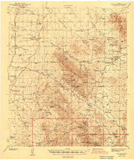 Arivaca Arizona Historical topographic map, 1:62500 scale, 15 X 15 Minute, Year 1943