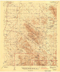 Arivaca Arizona Historical topographic map, 1:62500 scale, 15 X 15 Minute, Year 1943