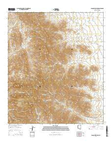 Baboquivari Peak Arizona Current topographic map, 1:24000 scale, 7.5 X 7.5 Minute, Year 2014