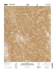 Bassett Peak Arizona Current topographic map, 1:24000 scale, 7.5 X 7.5 Minute, Year 2014