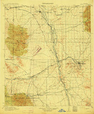 Benson Arizona Historical topographic map, 1:125000 scale, 30 X 30 Minute, Year 1915