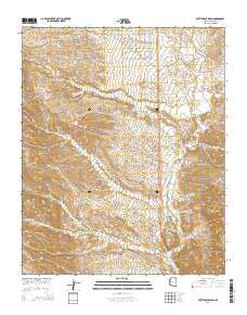 Bottleneck Wash Arizona Current topographic map, 1:24000 scale, 7.5 X 7.5 Minute, Year 2014