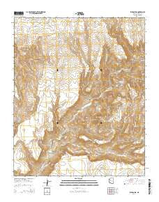 Burro Mesa Arizona Current topographic map, 1:24000 scale, 7.5 X 7.5 Minute, Year 2014