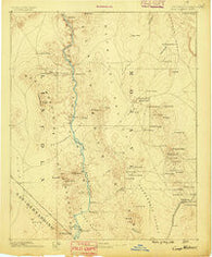 Camp Mohave Arizona Historical topographic map, 1:250000 scale, 1 X 1 Degree, Year 1886