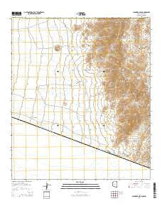 Caponera Peak Arizona Current topographic map, 1:24000 scale, 7.5 X 7.5 Minute, Year 2014