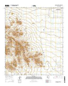 Cocoraque Butte Arizona Current topographic map, 1:24000 scale, 7.5 X 7.5 Minute, Year 2014
