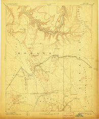 Diamond Creek Arizona Historical topographic map, 1:250000 scale, 1 X 1 Degree, Year 1892
