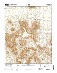 Hauke Mesa Arizona Current topographic map, 1:24000 scale, 7.5 X 7.5 Minute, Year 2014