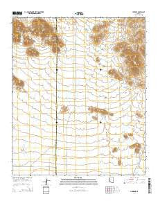 Hyder NE Arizona Current topographic map, 1:24000 scale, 7.5 X 7.5 Minute, Year 2014