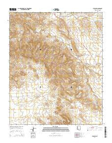 Ives Peak Arizona Current topographic map, 1:24000 scale, 7.5 X 7.5 Minute, Year 2014