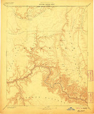 Kaibab Arizona Historical topographic map, 1:250000 scale, 1 X 1 Degree, Year 1886
