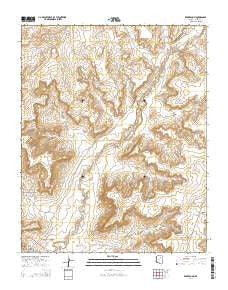 Kykotsmovi Arizona Current topographic map, 1:24000 scale, 7.5 X 7.5 Minute, Year 2014
