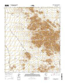 La Tortuga Butte Arizona Current topographic map, 1:24000 scale, 7.5 X 7.5 Minute, Year 2014