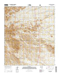 Monk Draw Arizona Current topographic map, 1:24000 scale, 7.5 X 7.5 Minute, Year 2014