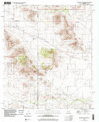 Mustang Mountains Arizona Historical topographic map, 1:24000 scale, 7.5 X 7.5 Minute, Year 1996