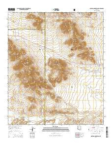 Mustang Mountains Arizona Current topographic map, 1:24000 scale, 7.5 X 7.5 Minute, Year 2014