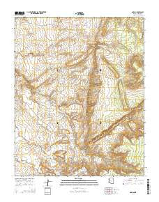 Nazlini Arizona Current topographic map, 1:24000 scale, 7.5 X 7.5 Minute, Year 2014