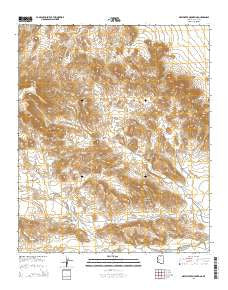 New Water Mountains Arizona Current topographic map, 1:24000 scale, 7.5 X 7.5 Minute, Year 2014