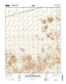 Outlaw Hill Arizona Current topographic map, 1:24000 scale, 7.5 X 7.5 Minute, Year 2014