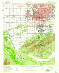 Phoenix Arizona Historical topographic map, 1:62500 scale, 15 X 15 Minute, Year 1952
