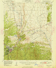 Prescott Arizona Historical topographic map, 1:62500 scale, 15 X 15 Minute, Year 1948