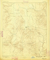 Prescott Arizona Historical topographic map, 1:250000 scale, 1 X 1 Degree, Year 1887