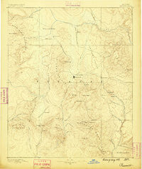 Prescott Arizona Historical topographic map, 1:250000 scale, 1 X 1 Degree, Year 1887