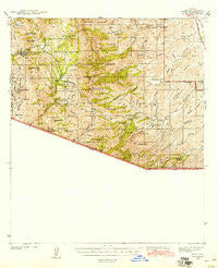 Ruby Arizona Historical topographic map, 1:62500 scale, 15 X 15 Minute, Year 1942