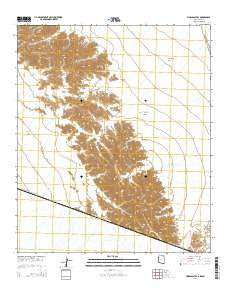 Tinajas Altas Arizona Current topographic map, 1:24000 scale, 7.5 X 7.5 Minute, Year 2014