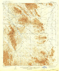 Trigo Peaks Arizona Historical topographic map, 1:62500 scale, 15 X 15 Minute, Year 1939