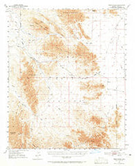 Trigo Peaks Arizona Historical topographic map, 1:62500 scale, 15 X 15 Minute, Year 1954