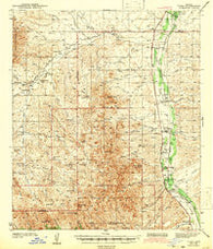 Tubac Arizona Historical topographic map, 1:62500 scale, 15 X 15 Minute, Year 1943